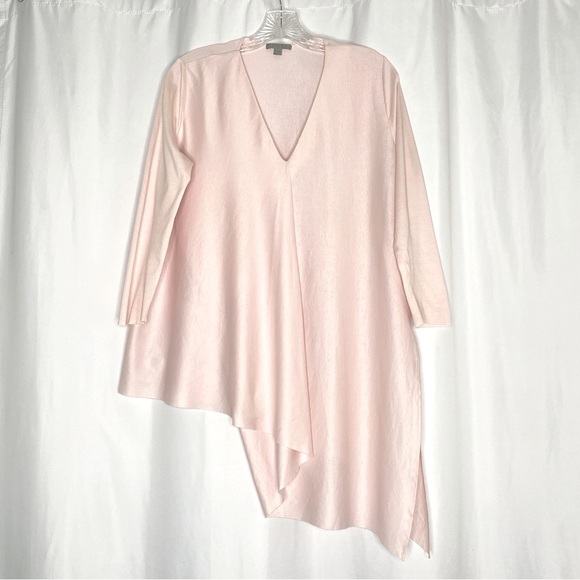 COS Asymmetrical Top S Blush Pink Tunic Blouse Shirt Minimalist Relaxed V-Neck - Picture 5 of 16